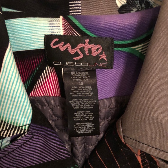 New Custo Barcelona Floral Pea Coat for fall or light winter days - Picture 2 of 3